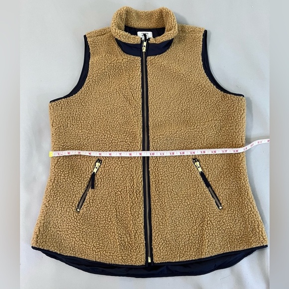 Crown & Ivy Women’s Vest Brown Tan‎ Fleece Full Zip  Pockets SZ Small - Picture 5 of 8